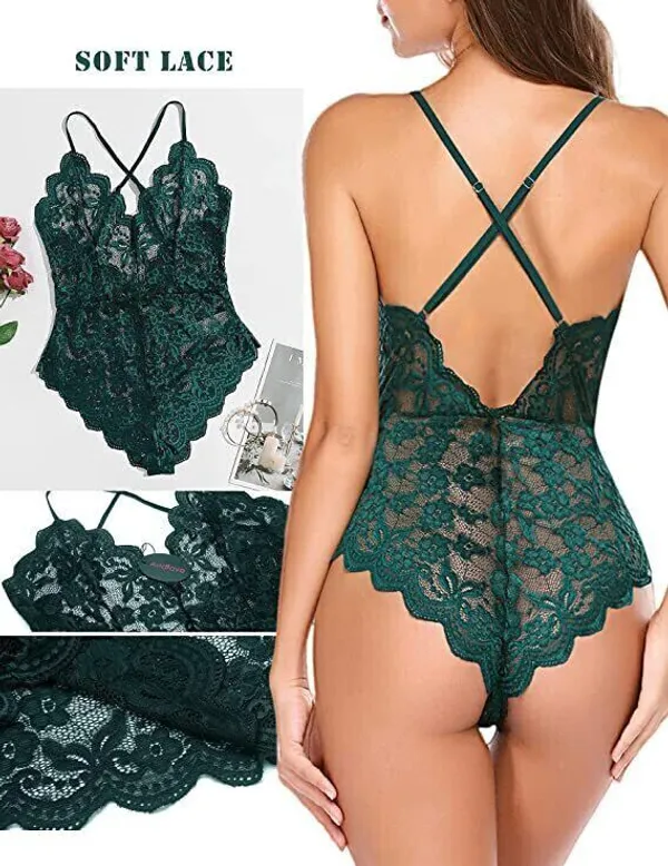 Green_Net_Self_Design_Babydoll_For_Women