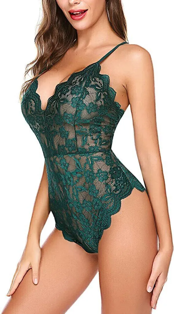 Green_Net_Self_Design_Babydoll_For_Women