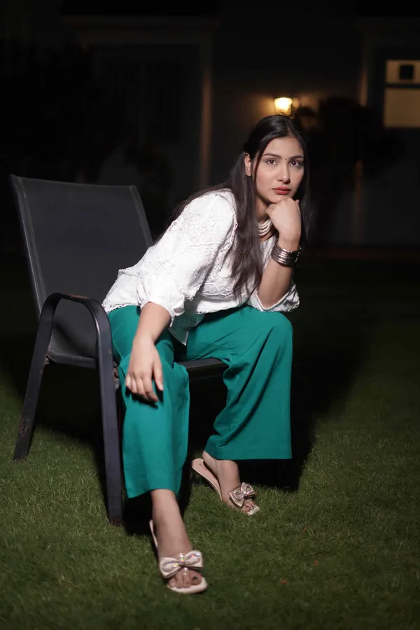 White_&_Emerald_Green_Polyester_Cotton_Co-Ord_Set_For_Women