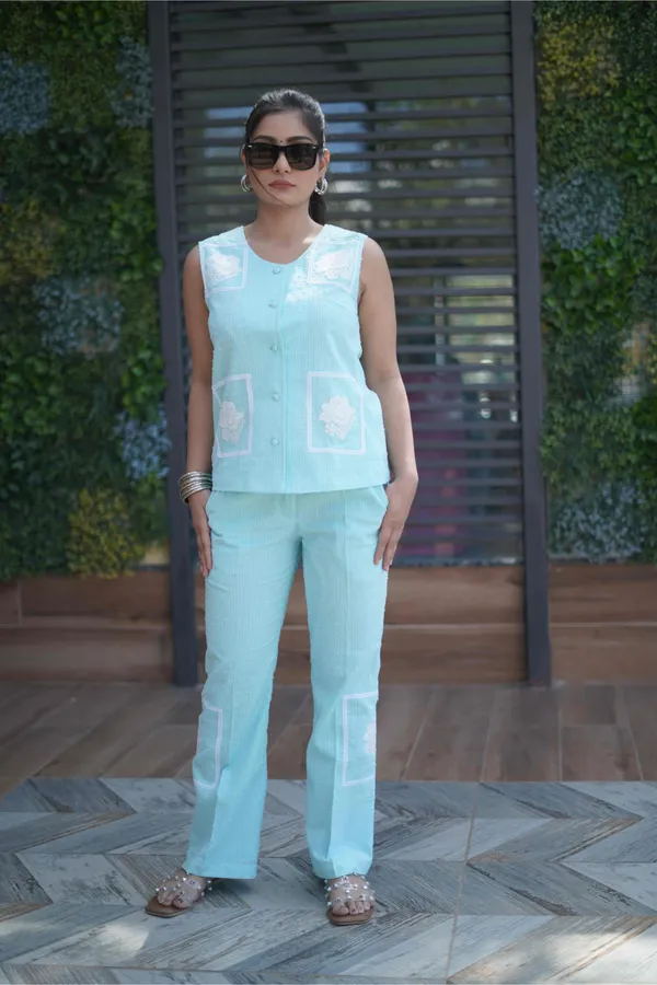 Electric_Blue_Cotton_Co-Ord_Set_For_Women