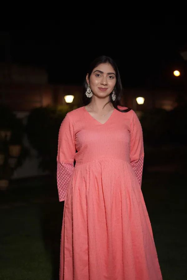 Peach_Fancy_Cotton_Kurta_Set_For_Women