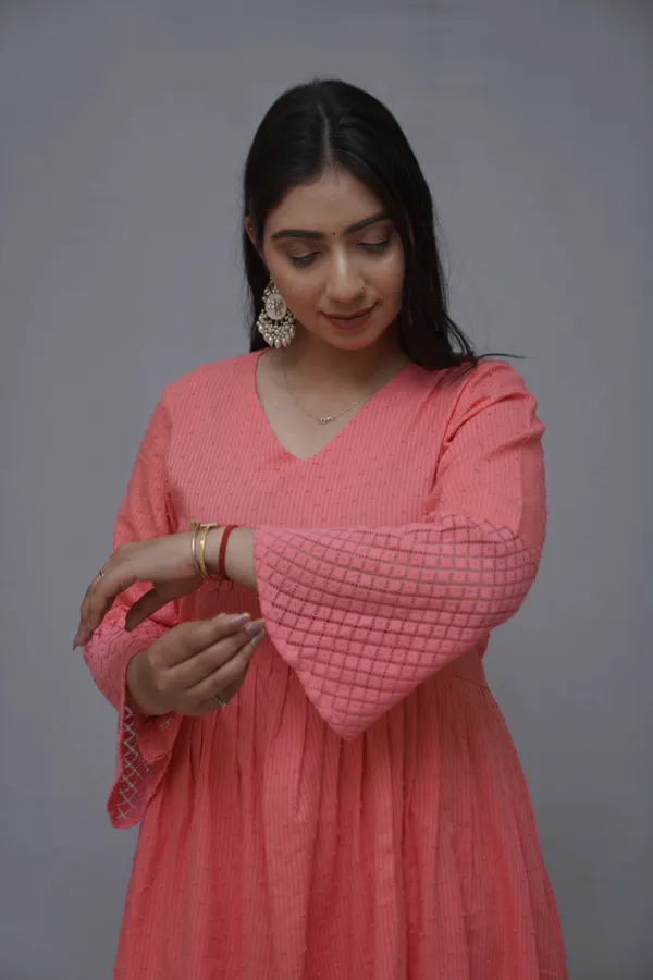 Peach_Fancy_Cotton_Kurta_Set_For_Women
