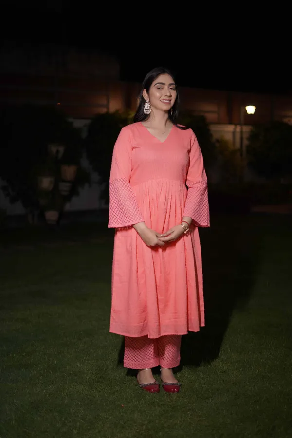 Peach_Fancy_Cotton_Kurta_Set_For_Women