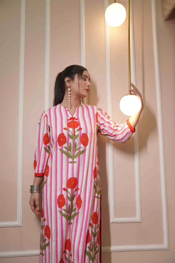 Pink_Rayon_Kurta_Set_For_Women