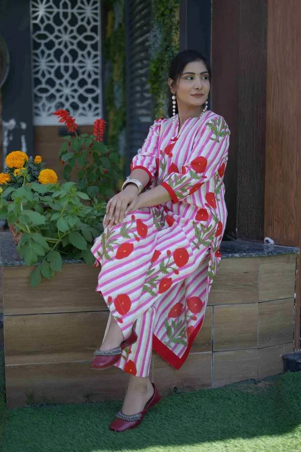 Pink_Rayon_Kurta_Set_For_Women