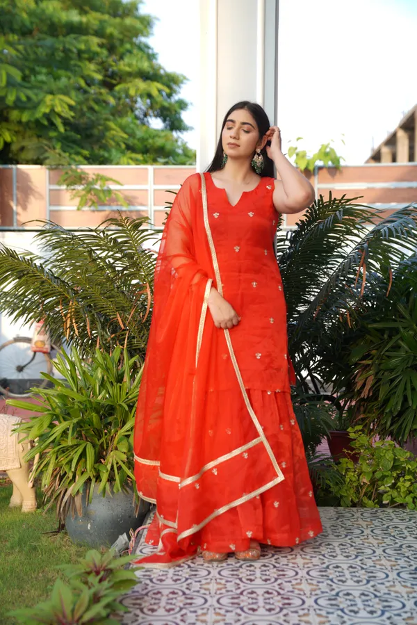 Red_Organza_Garara_Suit_With_Dupatta_For_Women