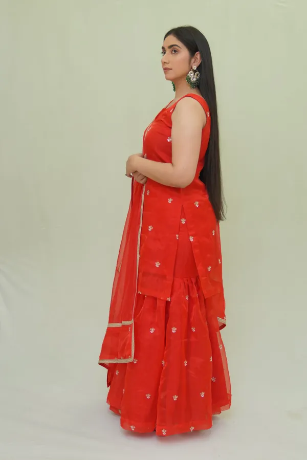 Red_Organza_Garara_Suit_With_Dupatta_For_Women