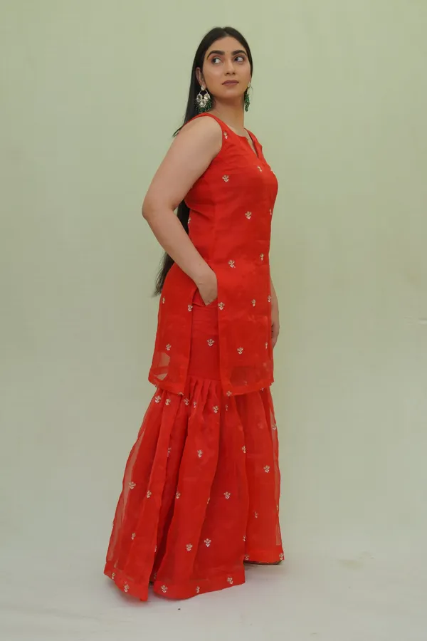 Red_Organza_Garara_Suit_With_Dupatta_For_Women