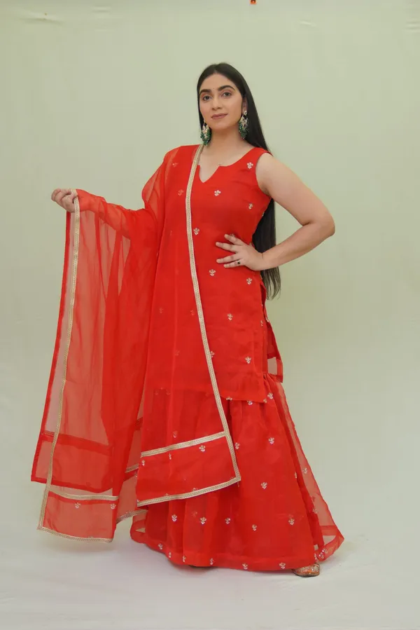 Red_Organza_Garara_Suit_With_Dupatta_For_Women