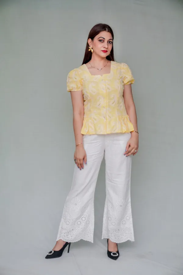 Yellow_&_White_Cotton_Co-Ord_Set_For_Women