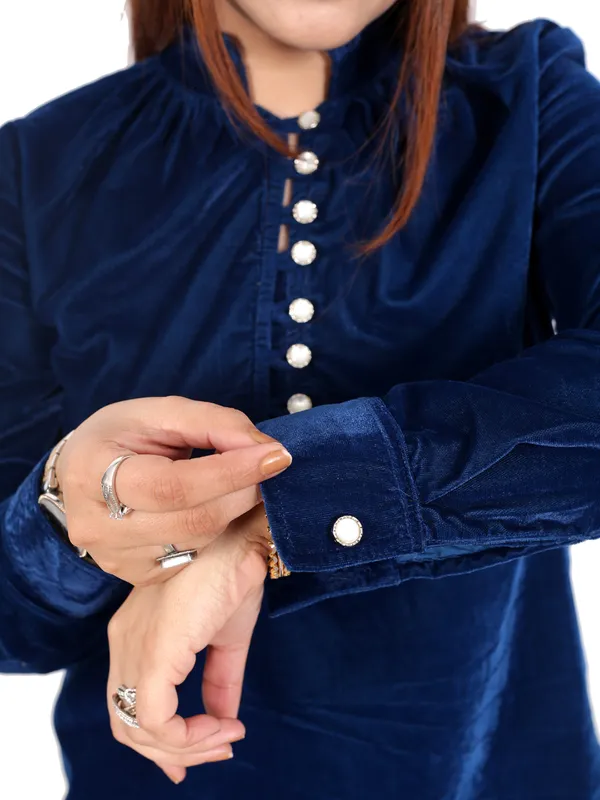 Blue_Velvet_Co-Ord_Set_For_Women