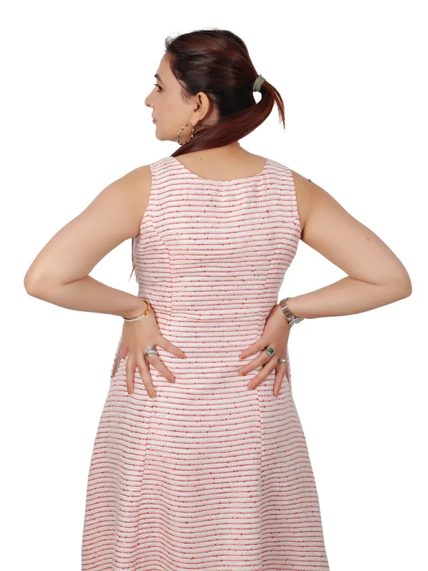 Peach_Tweed_Midi_Dress_With_Jacket_For_Women