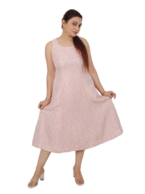 Peach_Tweed_Midi_Dress_With_Jacket_For_Women