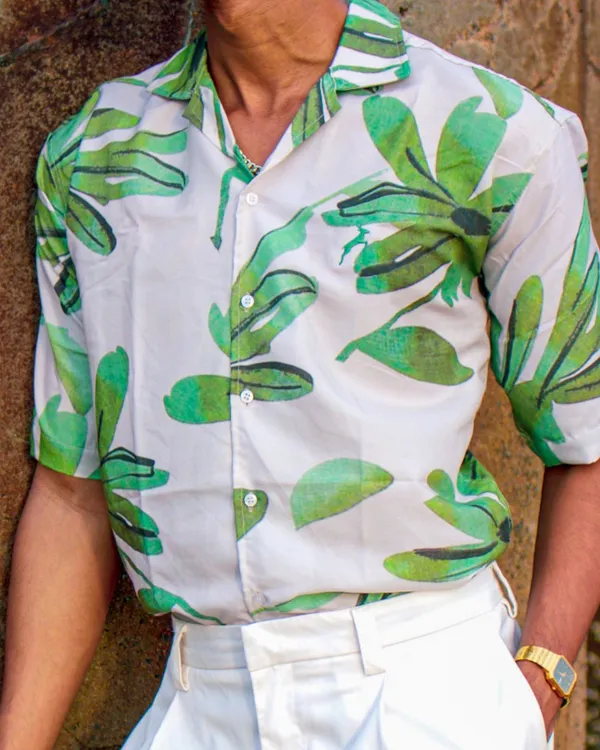 Green_Premium_Printed_Rayon_Shirt_For_Men
