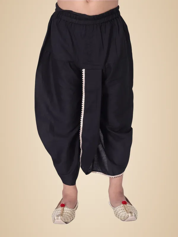 Light_&_Beige_Cotton_Regular_Plain_Dhoti_For_Kids