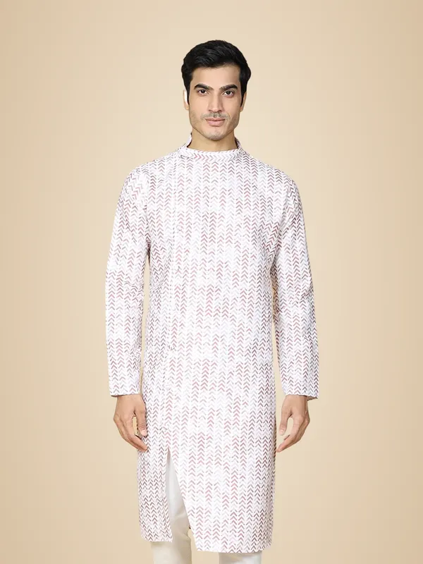 Red_Cotton_Full_Sleeve_Regular_Fit_Printed_Kurta_For_Men