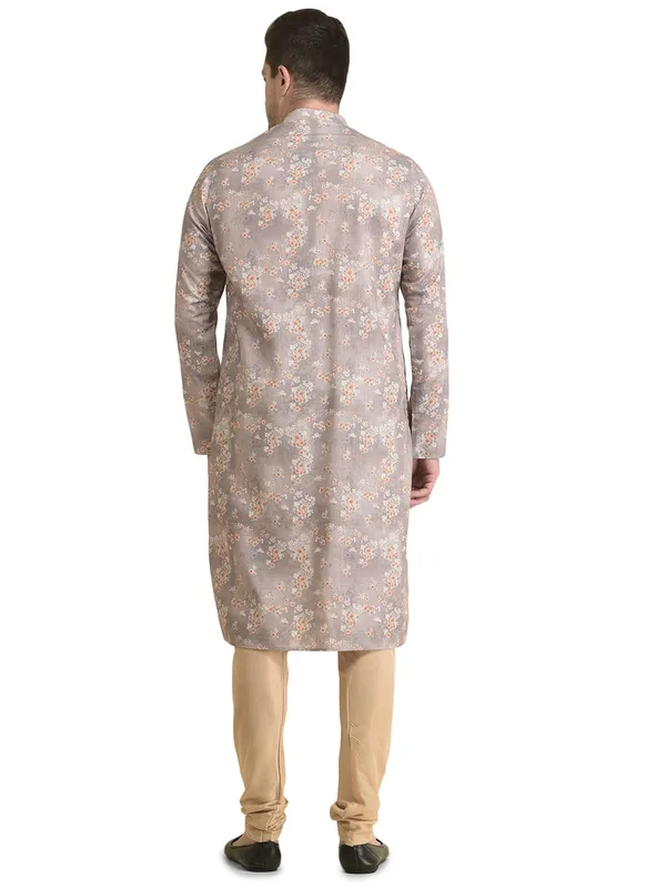 Grey_Cotton_Full_Sleeve_Regular_Fit_Printed_Kurta_For_Men