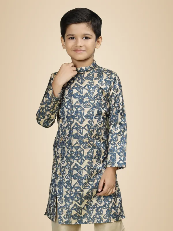 Blue_Cotton_Full_Sleeve_Regular_Fit_Printed_Blue_Kurta_For_Boy