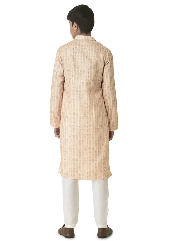 Yellow_Cotton_Full_Sleeve_Regular_Printed_Kurta_Set_For_Kids