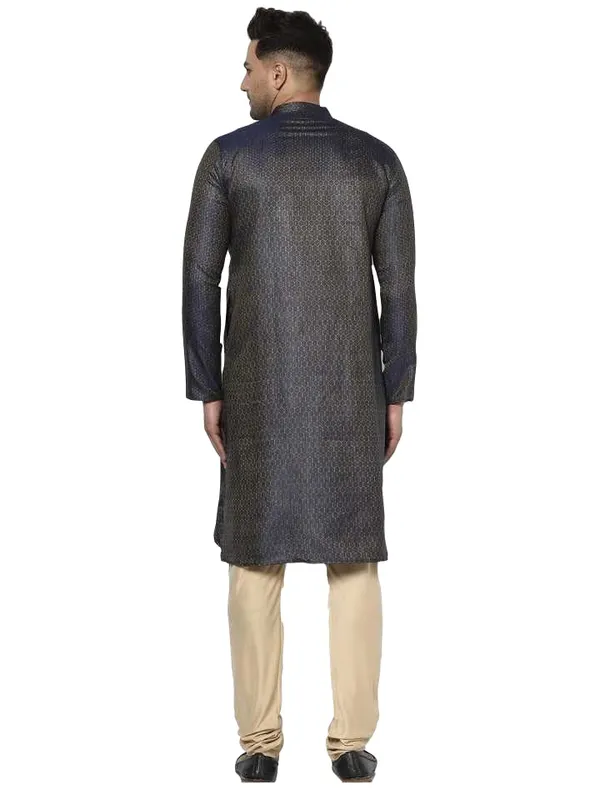 Gold_Jacquard_Full_Sleeve_Regular_Printed_Kurta_For_Men