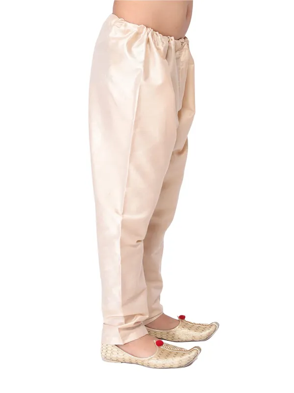 Cream_Cotton_Regular_Plain_Churidar_For_Kids