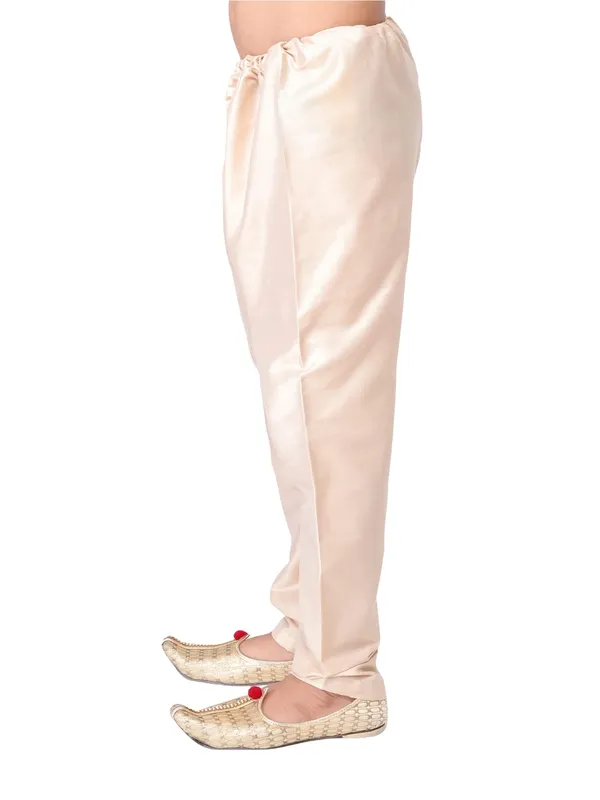Cream_Cotton_Regular_Plain_Churidar_For_Kids
