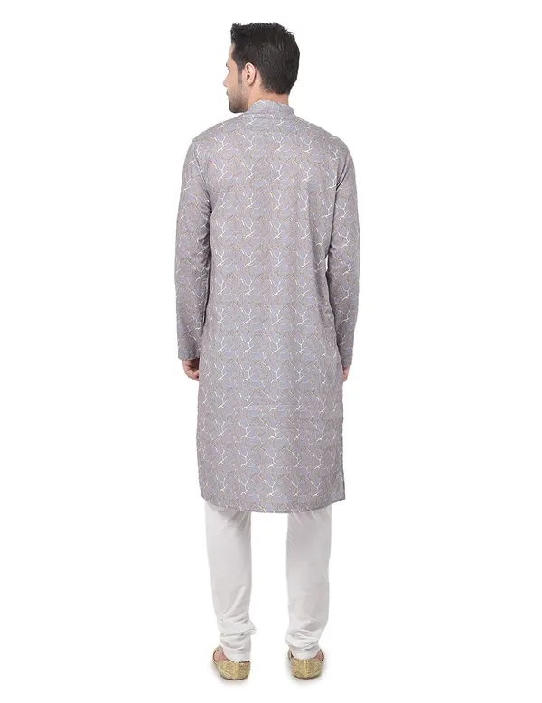 Grey_Cotton_Grey_Full_Sleeve_Regular_Printed_Kurta_For_Men