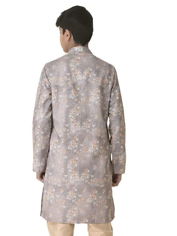 Silver_Cotton_Full_Sleeve_Regular_Printed_Kurta_For_Kids