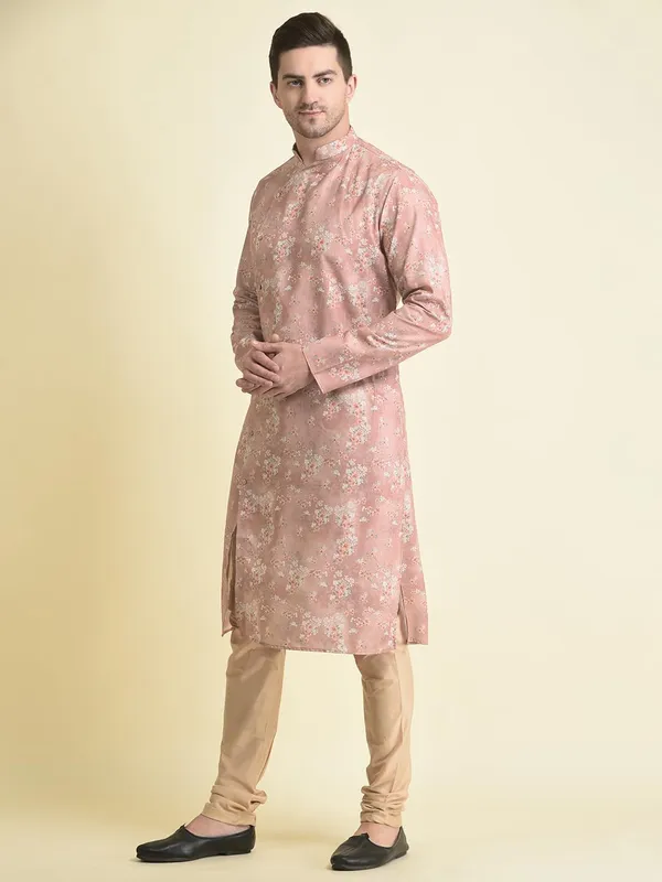 Pink_Cotton_Full_Sleeve_Regular_Fit_Printed_Kurta_For_Men