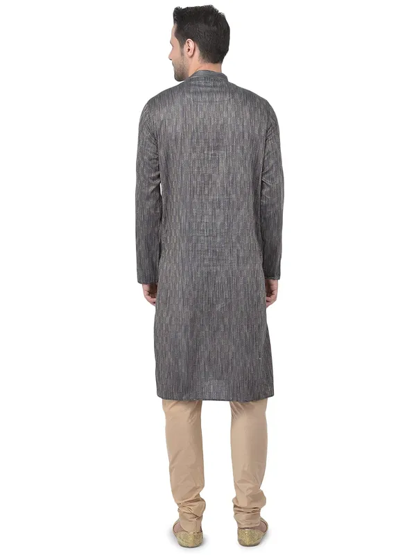 Brown_Cotton_Full_Sleeve_Regular_Printed_Kurta_For_Men