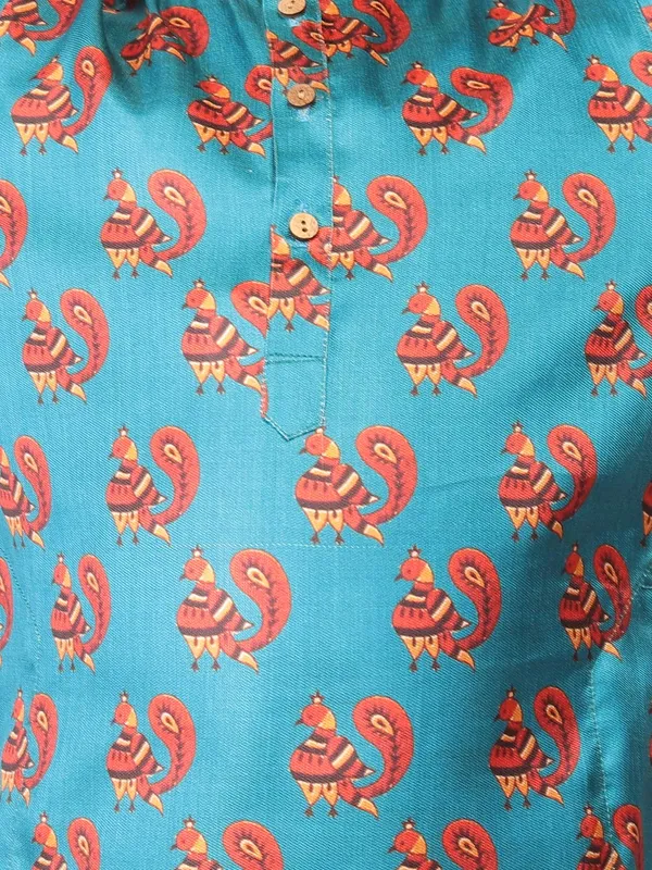Blue_Cotton_Full_Sleeve_Regular_Fit_Printed_Kurta_Churidar_For_Kids