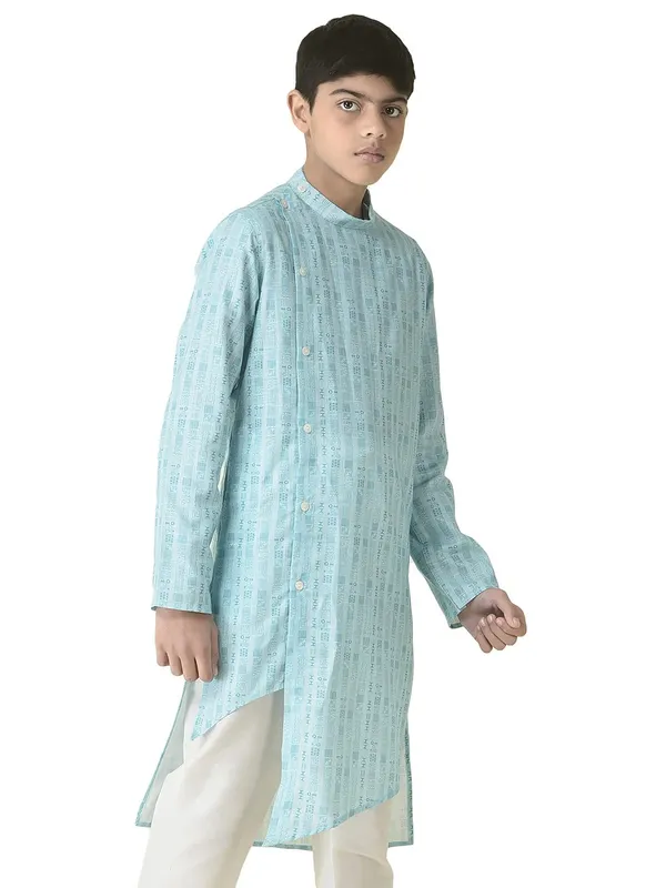 Blue_Cotton_Full_Sleeve_Regular_Printed_Kurta_For_Kids