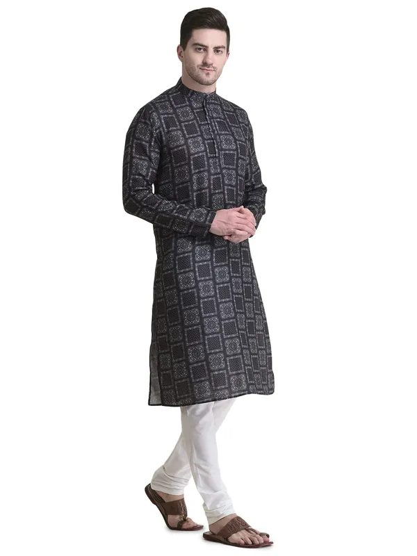 Black_Cotton_Full_Sleeve_Regular_Fit_Printed_Kurta_For_Men