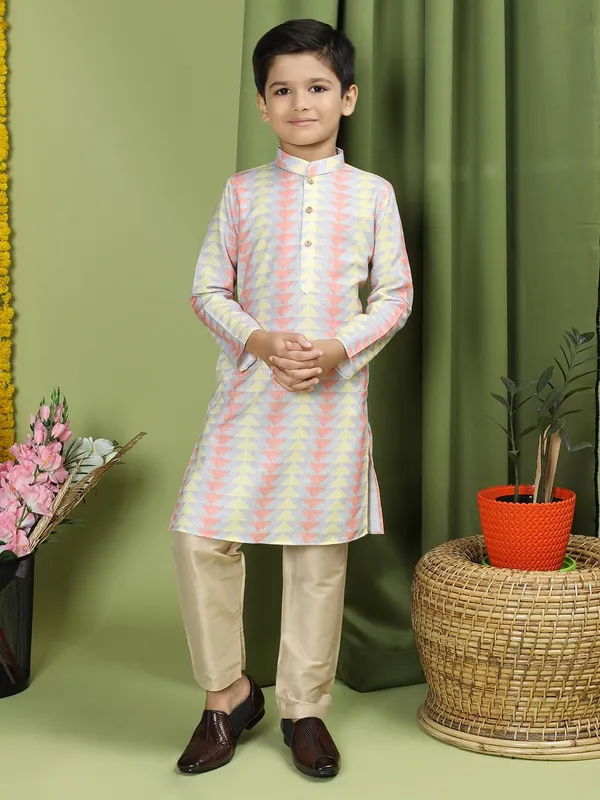 Grey_Cotton_Full_Sleeve_Regular_Fit_Printed_Grey_Kurta_For_Boy