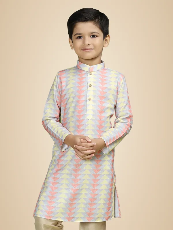 Grey_Cotton_Full_Sleeve_Regular_Fit_Printed_Grey_Kurta_For_Boy