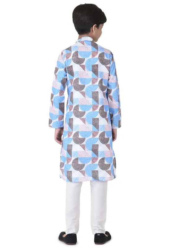 Blue_Cotton_Full_Sleeve_Regular_Fit_Printed_Kurta_Churidar_For_Kids