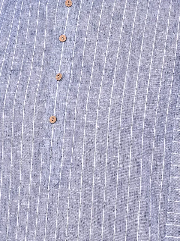Grey_Cotton_Linen_Full_Sleeves_Regular_Striped_Kurta_Set_For_Men