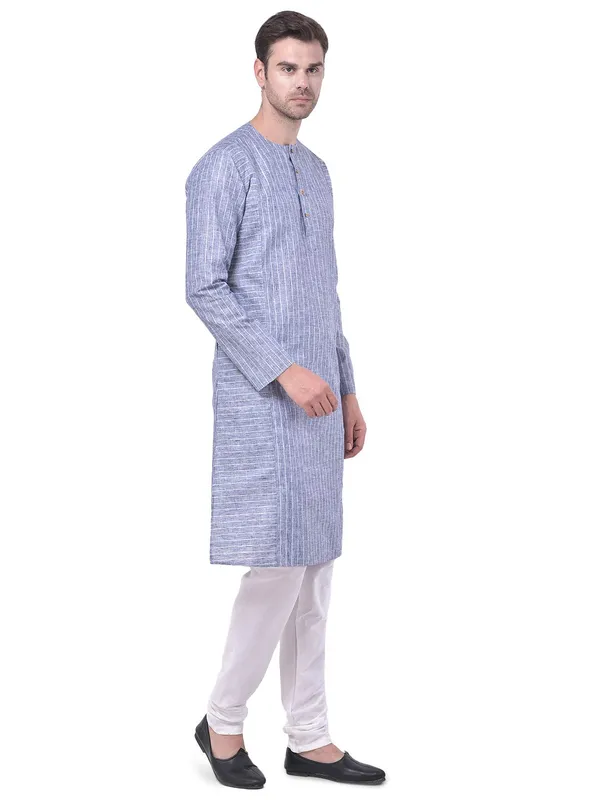 Grey_Cotton_Linen_Full_Sleeves_Regular_Striped_Kurta_Set_For_Men