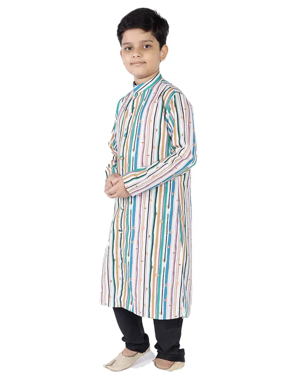 Beige_Cotton_Beige_Full_Sleeve_Regular_Fit_Printed_Kurta_For_Kids