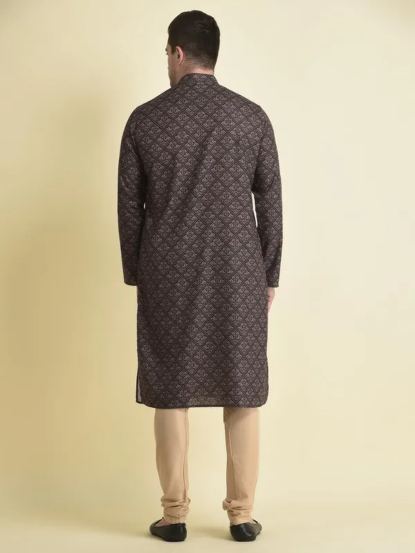 Black_Cotton_Black_Full_Sleeve_Regular_Fit_Printed_Kurta_Set_For_Men