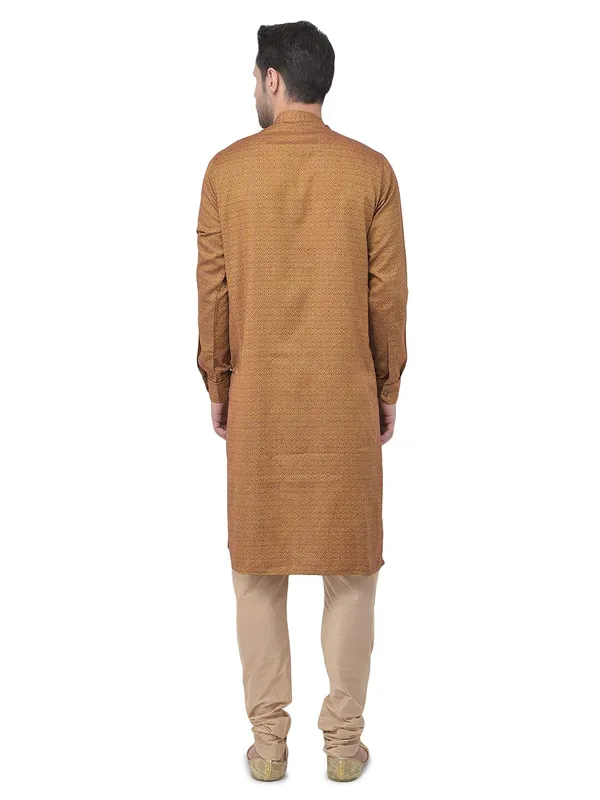Green_Cotton_Full_Sleeve_Regular_Printed_Kurta_For_Men