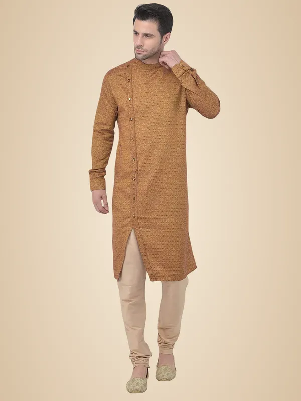 Green_Cotton_Full_Sleeve_Regular_Printed_Kurta_For_Men