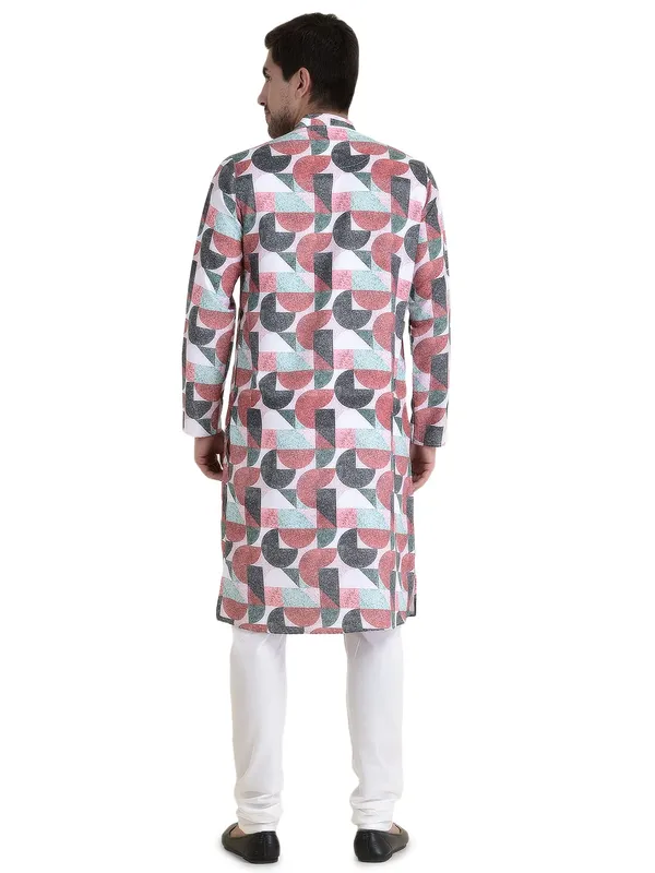 Maroon_Cotton_Blue_Full_Sleeves_Regular_Printed_Kurta_Churidar_Set_For_Men
