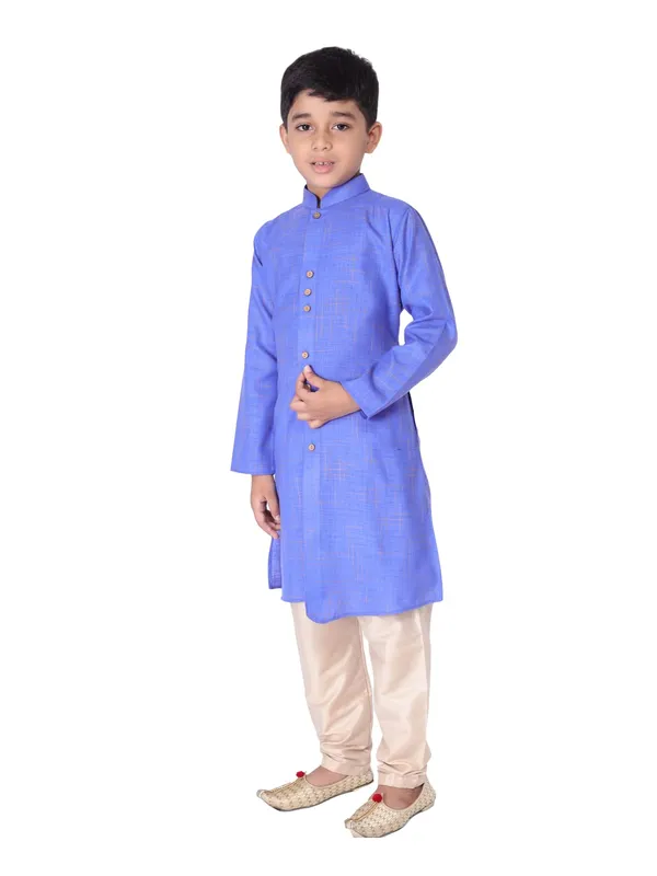 Blue_Cotton_Full_Sleeve_Regular_Fit_Printed_Kurta_Churidar_For_Kids