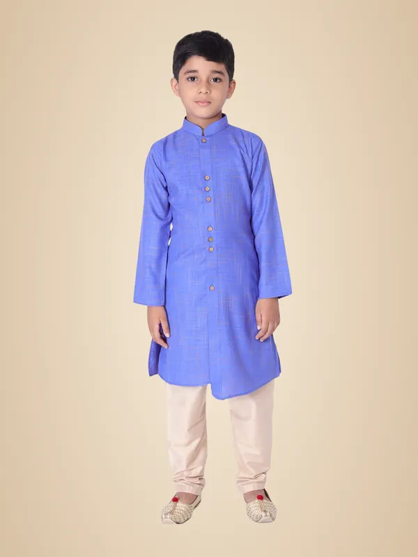 Blue_Cotton_Full_Sleeve_Regular_Fit_Printed_Kurta_Churidar_For_Kids