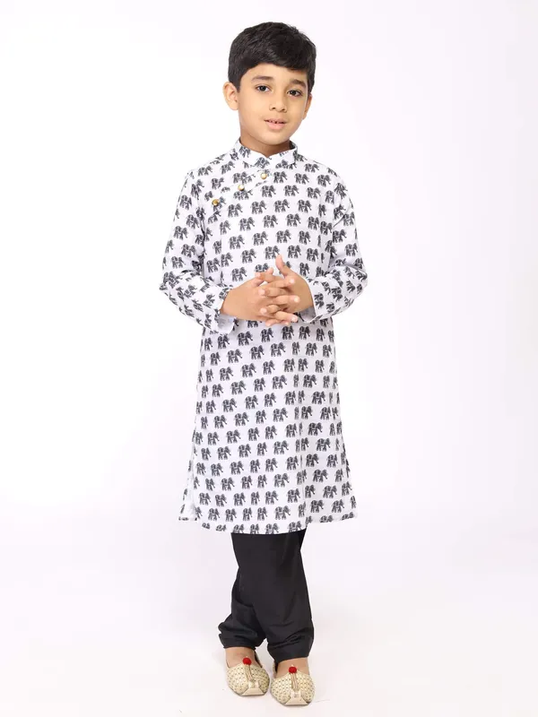 White_Cotton_Full_Sleeve_Regular_Printed_Kurta_For_Kids