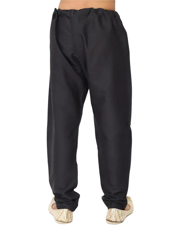 Black_Cotton_Regular_Plain_Churidar_For_Kids