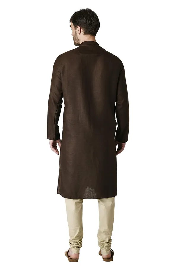 Blue_Cotton_Full_Sleeve_Regular_Plain_Kurta_For_Men