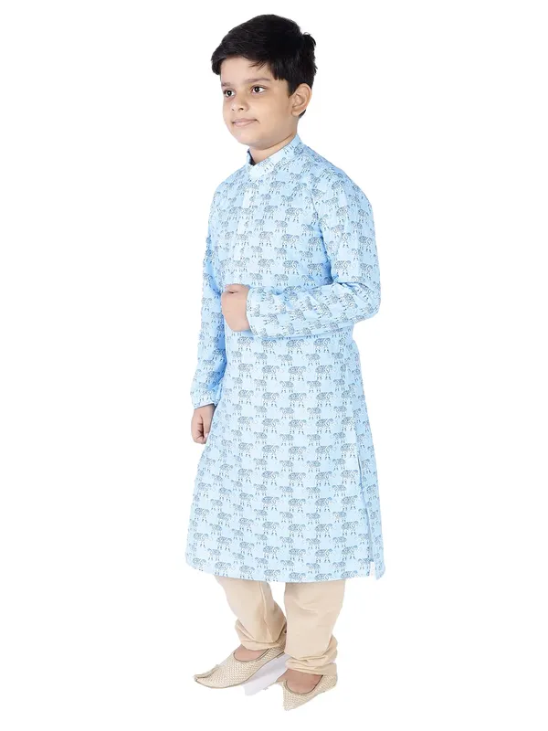 Blue_Cotton_Full_Sleeve_Regular_Fit_Printed_Kurta_Churidar_For_Kids
