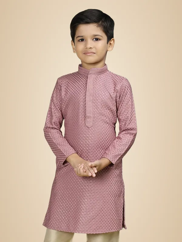 Purple_Cotton_Full_Sleeve_Regular_Fit_Chikankari_Embroidery_Kurta_For_Kids